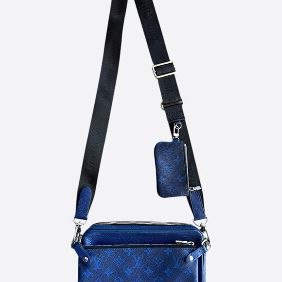 Louis Vuitton Blue Taigarama Monogram Trio Messenger Bag - Picture 1 of 4